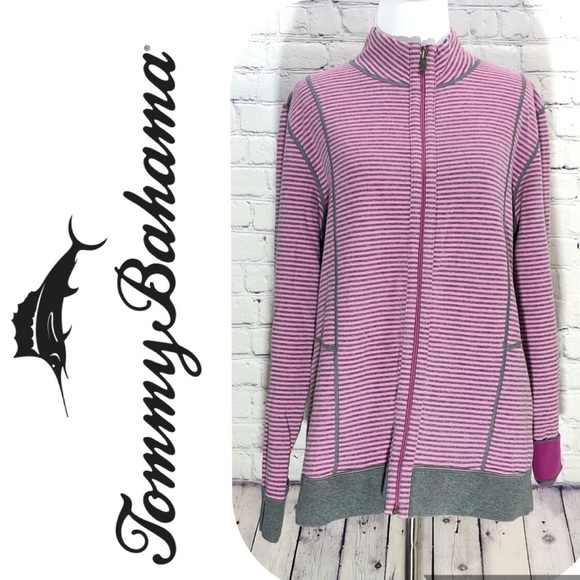 Tommy Bahama Tops - Tommy Bahama Reversible Pink Gray Sweatshirt